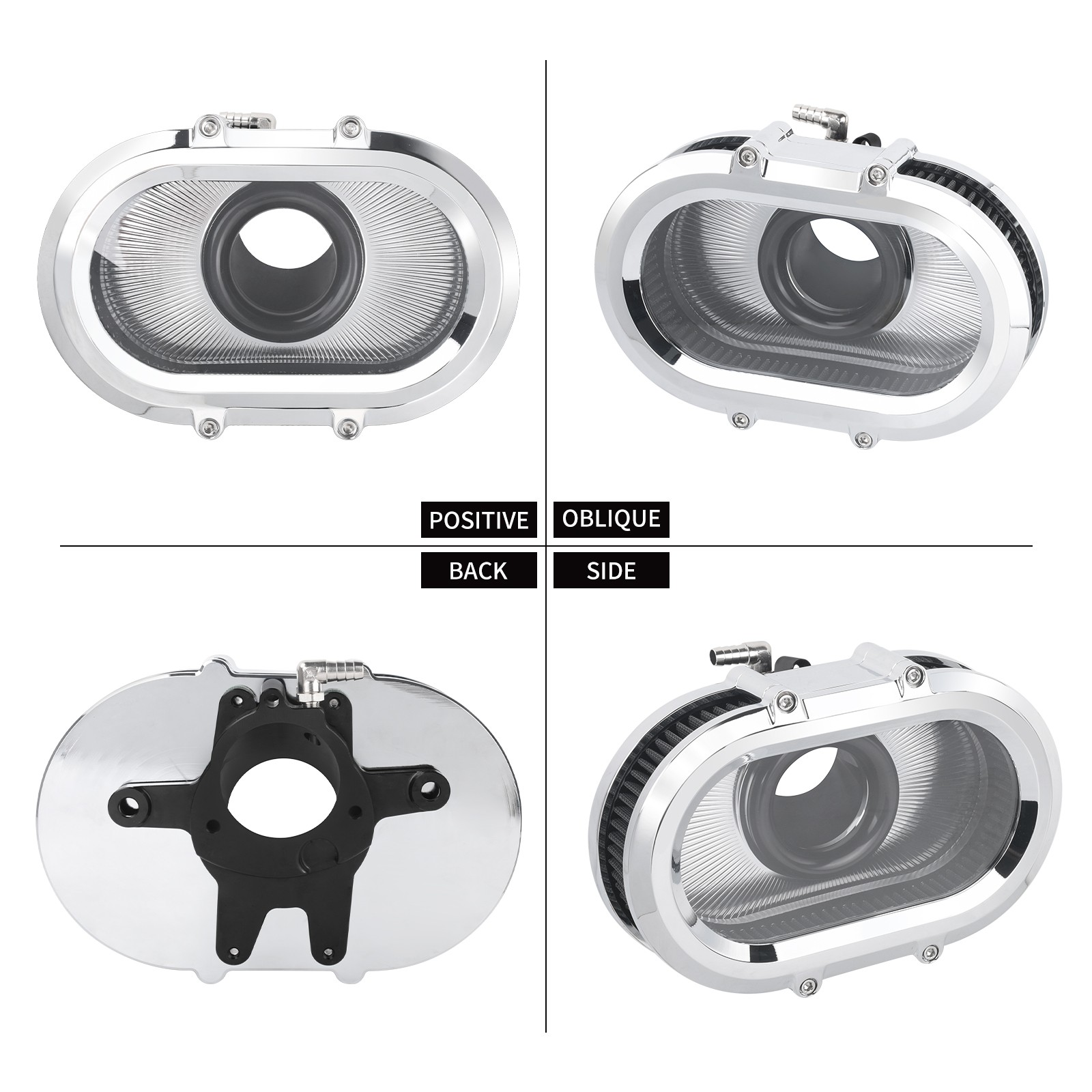 Chrome Transparent Air Cleaner Filter For Harley 24-2025 Touring Road King Glide