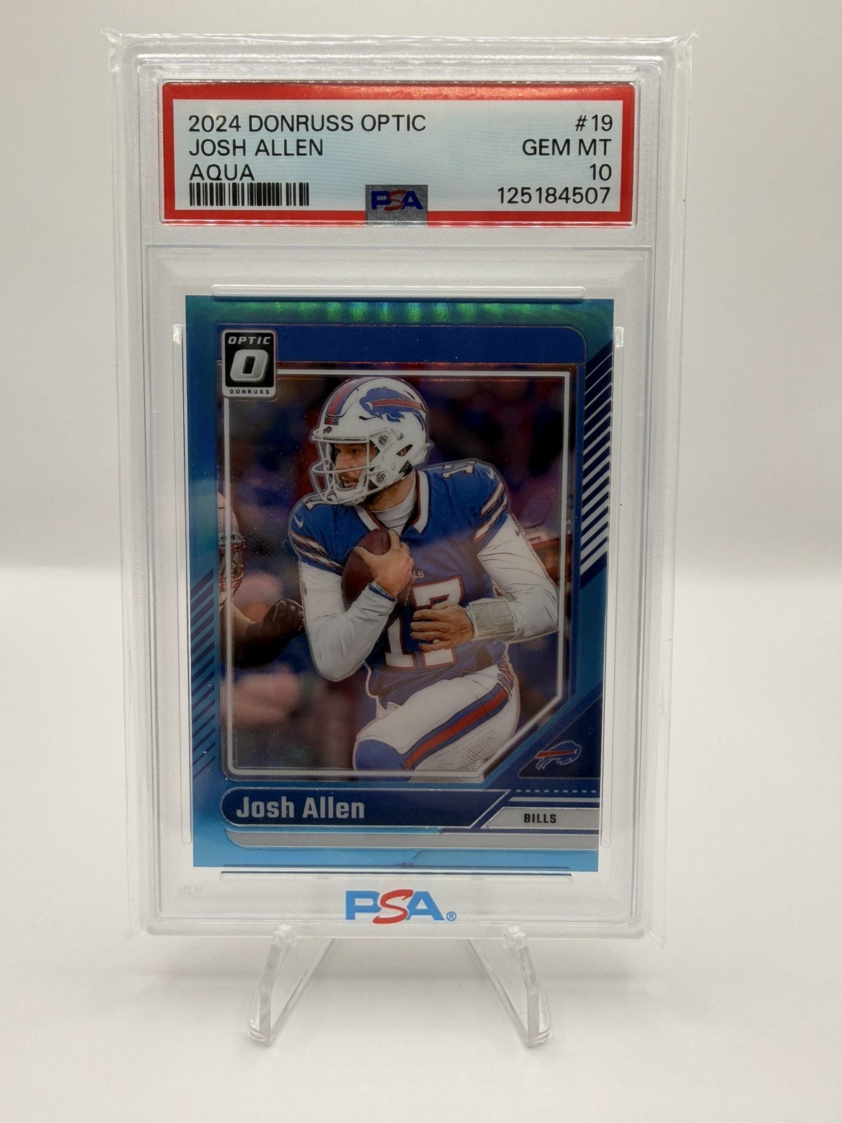 2024 Donruss Optic Josh Allen #19 Aqua 128/299 PSA 10. Bills!