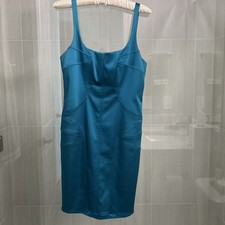 David Meister Bodycon in Teal Satin, Size 10 Altered - Read!