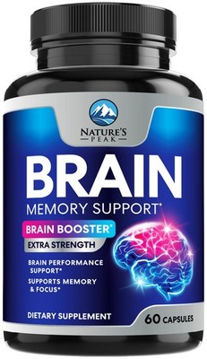 Brain Memory Supplement Pills - 3X Strength Nootropics 60 Count (Pack of 1) 