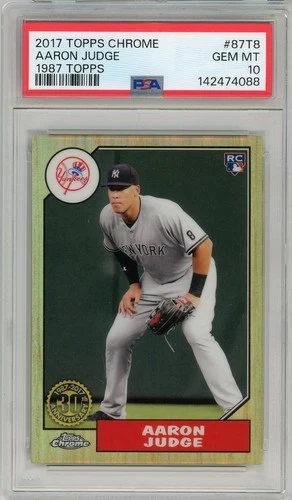 2017 TOPPS CHROME 1987 TOPPS #87T8 AARON JUDGE PSA 10