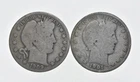 1892-1915 Lot 2 1909-S 1901-S Barber 90% Half Dollars - Coin Collection *972