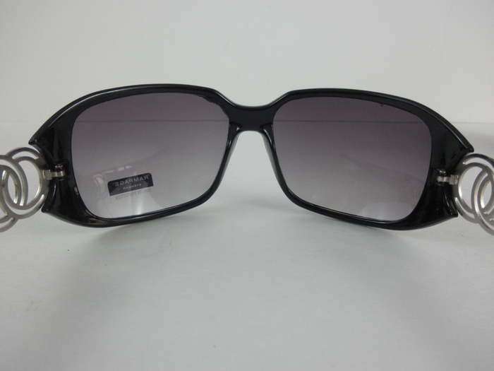 New Womens Sunglasses Black Frame Plum Lens Silver Accent  display picture 2