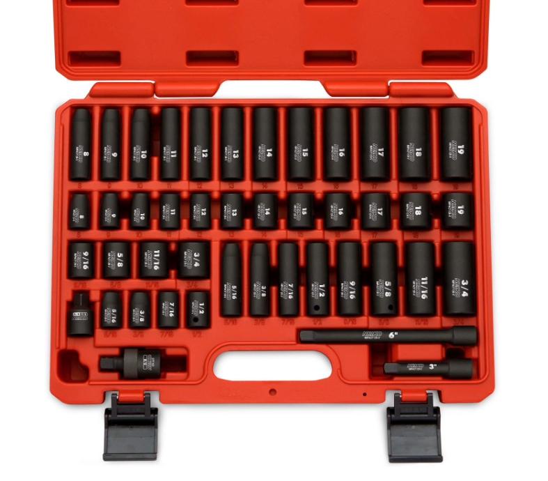 3/8-Inch Drive Impact Socket Set SAE 5/16 to 3/4 and Metric Sizes 02440A