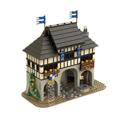Medieval Village Market Entry Model Building Blocks Castle's Keep MOC Bricks Toy - Picture 4 of 6