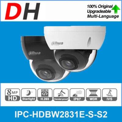Dahua 4K 8MP Starlight IPC-HDBW2831E-S-S2 IP Dome Camera IR WDR H.265+ PoE IP67