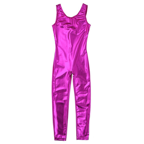 Mädchen Glänzend Ganzanzug Einteiler Overall Gymnastik Body Trikot Tanz Kostüm - Bild 61 von 190