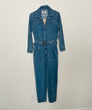Reformation Rex Denim Belted Boiler Jumpsuit Size 0 NWT