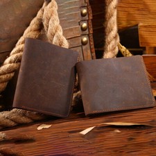 Genuine Leather Coin Purse Wallet Crazy Horse Key Holder Money Bag Pouch USAA
