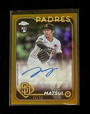 Yuki Matsui 2024 Topps Chrome Update Gold Refractor /50 Auto Padres RC Rookie