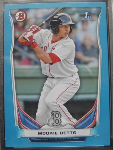 2014 Mookie Betts 1st Bowman Prospects Paper #BP109 Blue #/500 Red Sox PSA 9 - Picture 2 of 3