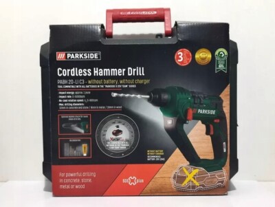 Marteau Perforateur Burineur Parkside 20V Sans Fil - Batterie 4.0Ah Incluse - PKHAP 20-Li Avec Mallette Et Chargeur