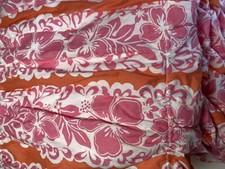 1 ONE Pottery Barn PB Teen HIBISCUS Pink Twin Duvet Cover ROUCHED COTTON VGC