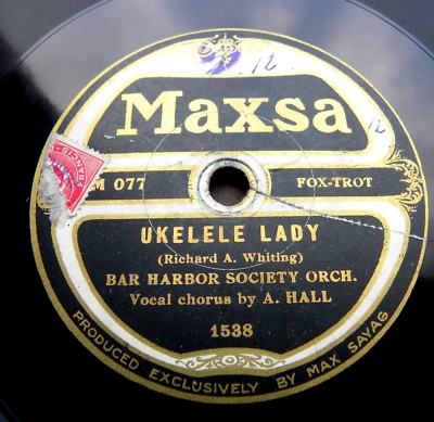 1610/ HARBOR BAR SOCIETY+MAXSA´s New York Orchestra-Ukulele Lady-78rpm Schellack