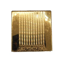 Avon Vtg Square Goldtone Makeup Compact with Flip Clasp Art Deco Inspired