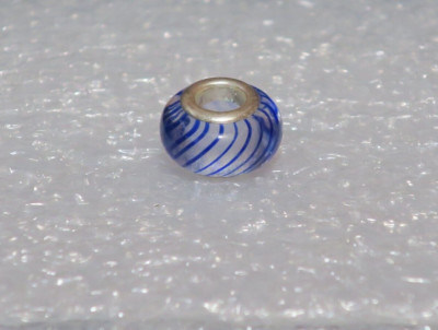 NEW DaVinci Beads & Charms Interchangeable Jewelry - Blue Stripes Spacer DB71-1
