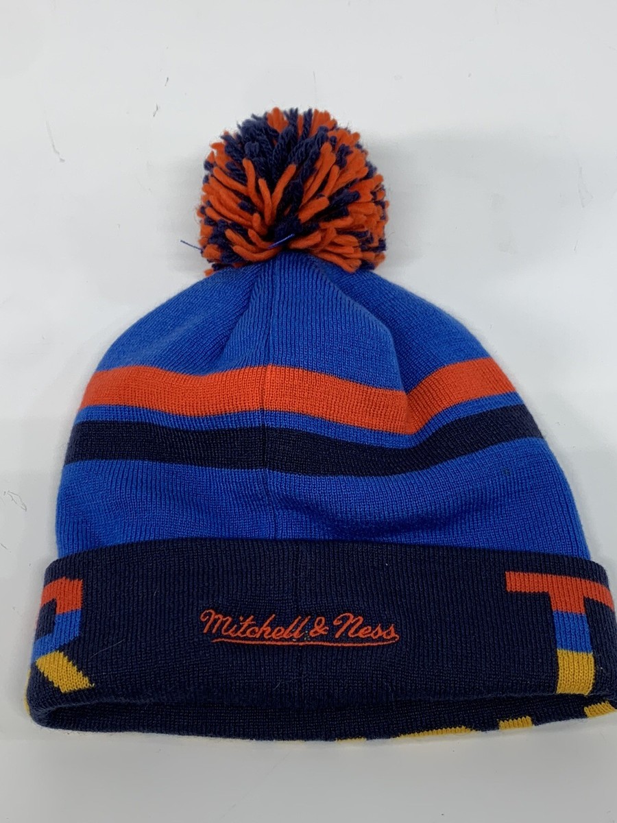 Mitchell & Ness OKC Thunder Beanie Winter Tussle Hat w/Pom OSFA | eBay