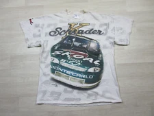 Vintage Ken Schrader Racing T-Shirt Men's (L) AOP NASCAR Graphic Skoal Bandit