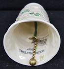 BELLEEK Shamrock Christmas Bell Ornament DUNORE LIGHTHOUSE 3.5" IRELAND — photo 4