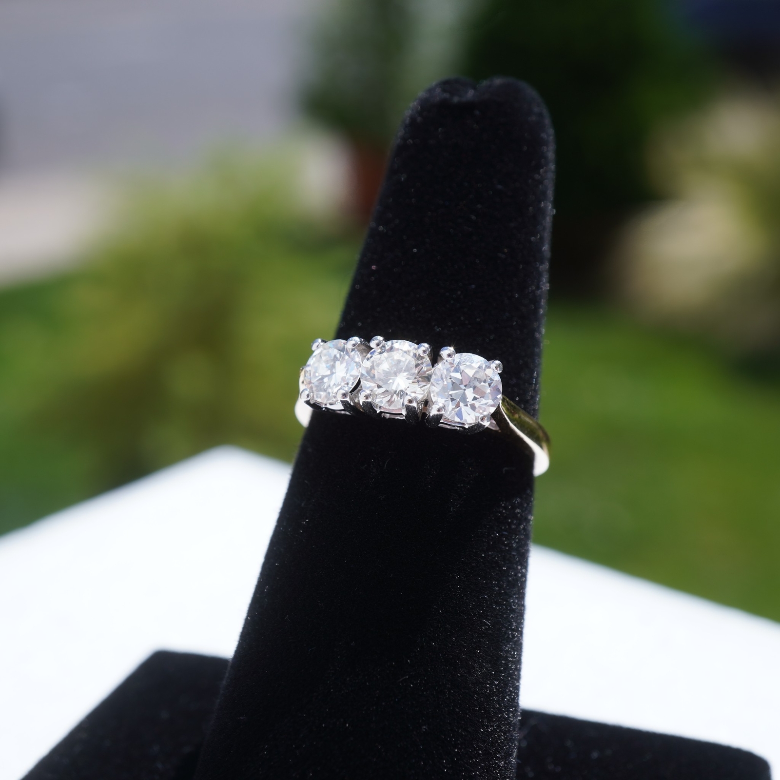 Dazzling 14k Two Tone Solid Gold Diamond Ring - F… - image 2