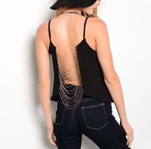 Prenda para mujer bohemia con cadena trasera abierta - Imagen 9 de 17