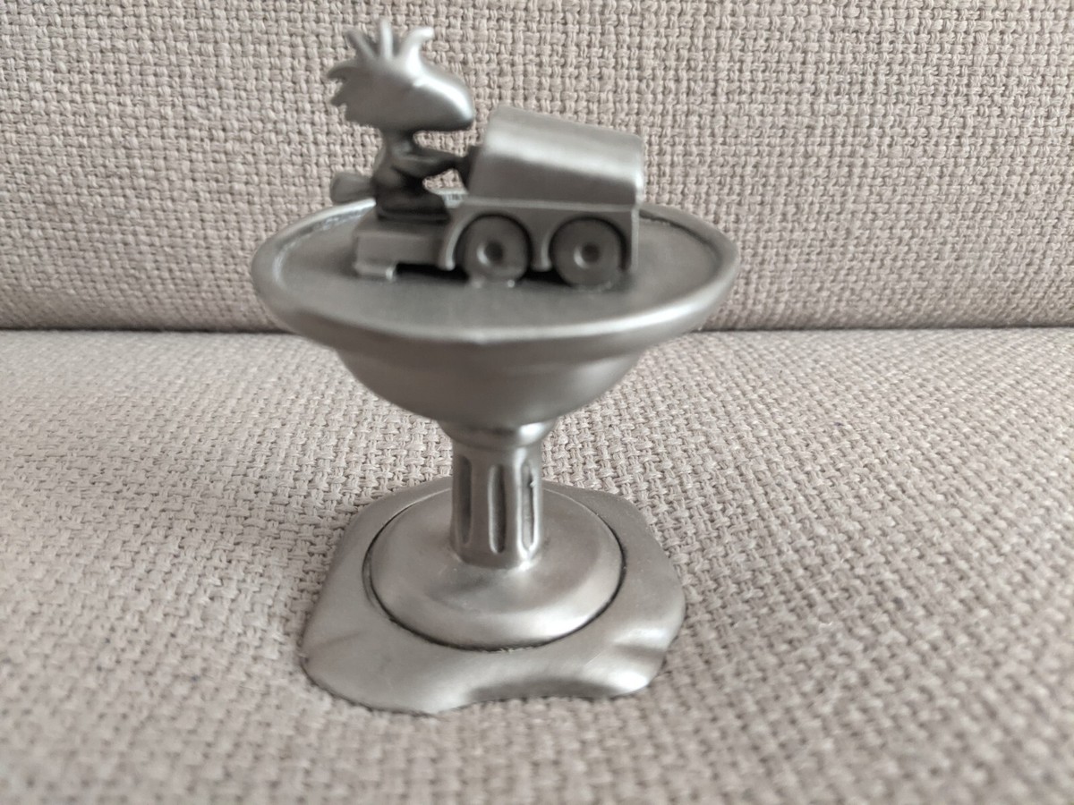 Peanuts Snoopy Woodstock Birdbath Randi Johnson Pewter Figurine 