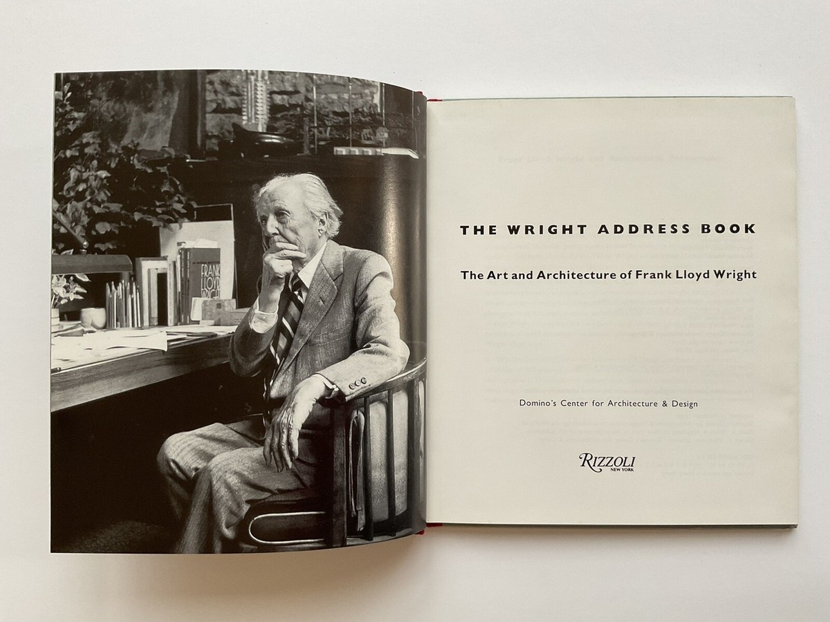 ■ Details of Frank Lloyd Wright FRANK LLOYD WRIGHT: The Wright Address Book,1991,Rizzoli | eBay