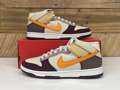 Men s Nike Dunk Mid  Plum Coconut  Size-10 Orange Beige Red (DV0830 101) NO LID