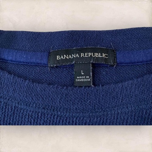 Banana Republic Waffle Knit Thermal Shirt Men Size Large Blue Warm-Up Base Layer - Picture 2 of 6