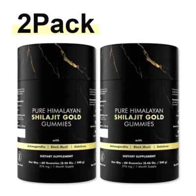Confezione 2 Gomma Shilajit Himalayana Pura Ashwagandha Chaga Fungo UK