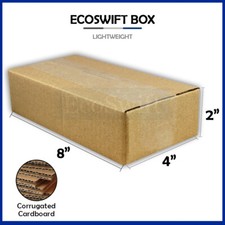 1-Box 8x4x2 EcoSwift Cardboard Packing Moving Shipping Box Corrugated Carton