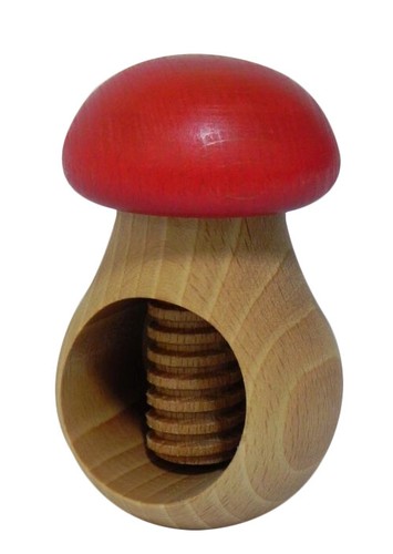 3 Nutcrackers oak wood solid mushroom Nutcracker CHRISTMAS Red + D.BR + L.BR - 第 5/7 張圖片