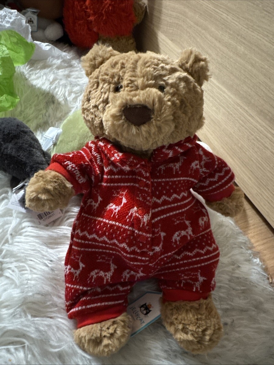 ぬいぐるみ  Bartholomew Bear WinterPyjamas Jellycat BARTHOLOMEW BEAR WINTER PAJAMAS NWT Red Sweater
