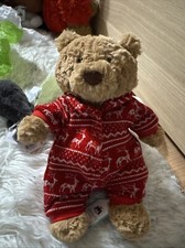 Jellycat BARTHOLOMEW BEAR WINTER PAJAMAS NWT Red Sweater Plush Toy Holiday Gift