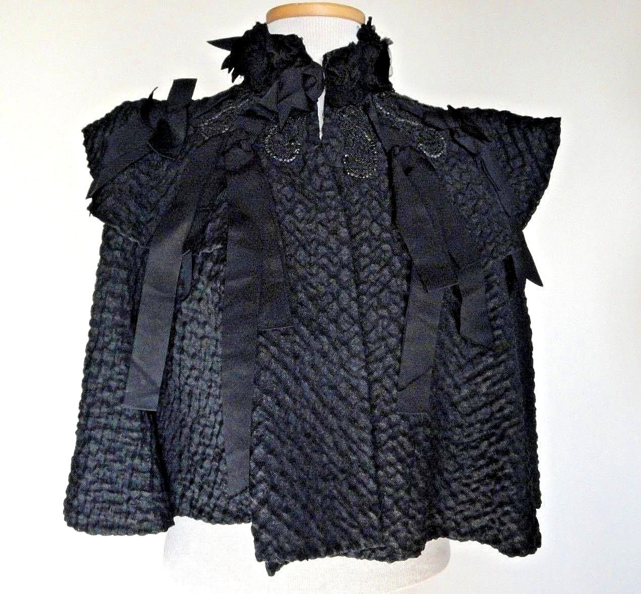 True Vintage Victorian Beaded Black Circular Cape… - image 6