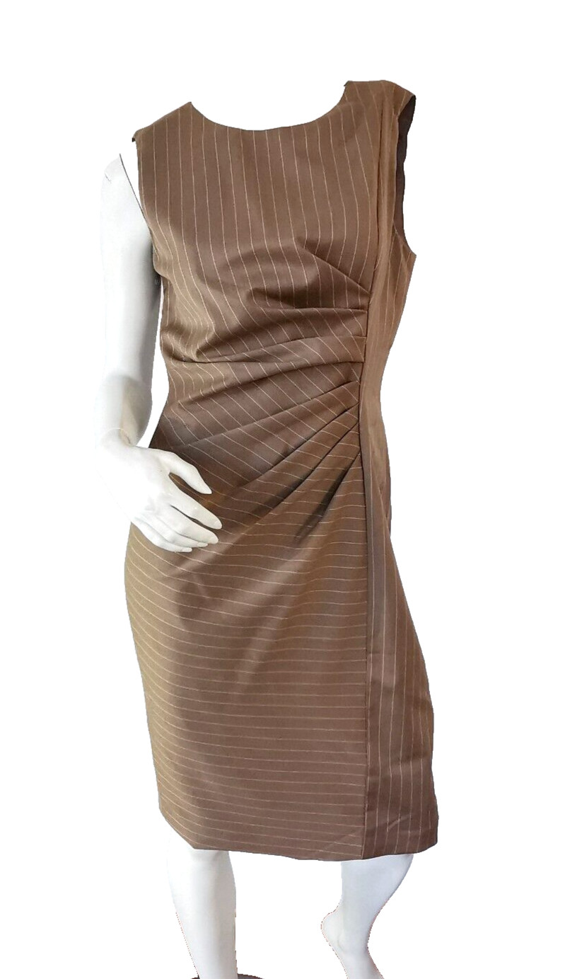 RRP €580✨ MAX MARA  Camel  Brown Virgin WOOL Dress   Usq14_ It48_ De44_Uk16_Fr46 image 4