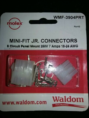 Molex/Waldom WMF-3904PRT Mini-Fit JR.      8 Circuit 7 Amps 250 V   18 -24 AWG 