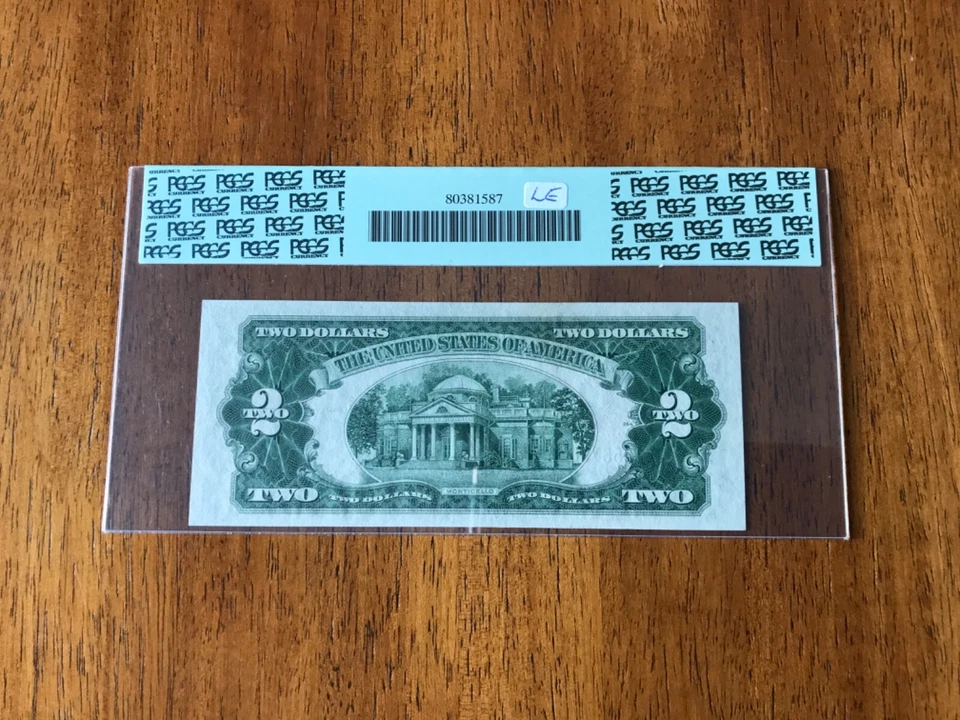 1928 $2 Legal Tender Note Red Seal PCGS 63PPQ - Image 2 of 2