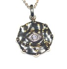 New 925 silver Gold Plated Vermeil lab grown diamond necklace Evil eye coin 18" — photo 2