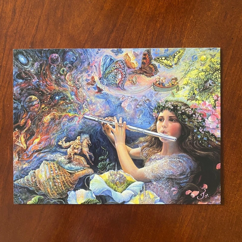 HTF Josephine Wall Blank Card ENCHANTED FLUTE Music Shell Butterfly Vintage NLA - Image 2 of 4