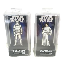 NEW Set FiGPiN Star Wars A New Hope Stormtrooper 702 & Princess Leia #700 FigPin