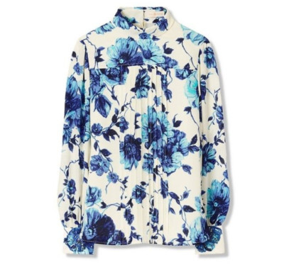 Tory Burch Rosemont Floral Lilli Shirt Blouse Silk Garden Party 2