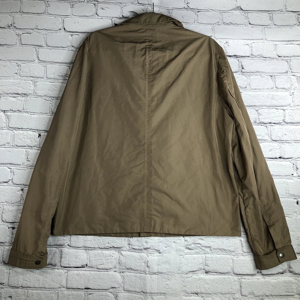 Jil Sander Куртка Пальто женщин 54 бежевый воротник на пуговицах Италии легкий дождь - Изображение 2 из 4