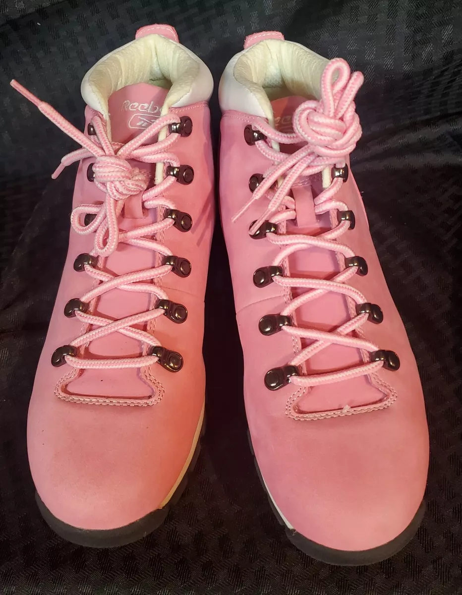 Vintage Women s Reebok Pink Suede Hiking Boots Shoes RB408ICJ Size 11 US
