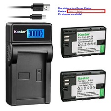 Kastar Battery LCD USB Charger for Canon LP-E6NH  Canon EOS R, EOS Ra Camera
