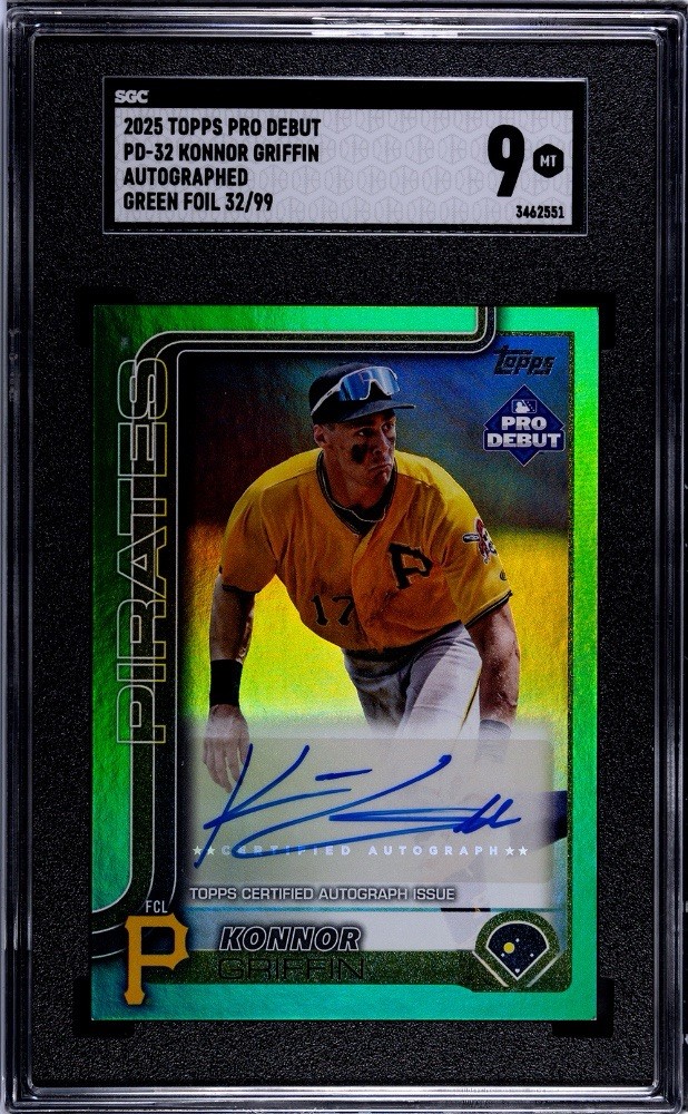 2025 Topps Pro Debut - Konnor Griffin #PD-32 Green Foil Autographs /99 (AU, RC)