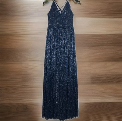 Metallic Shimmery Mesh Elegant Gown Maxi Dress Hollywood Glam Whimsigoth Gala S