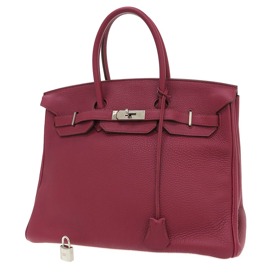 Hermes Birkin 35 Taurillon Clemence Red Handbag 2011 O Stamp #SAB14641