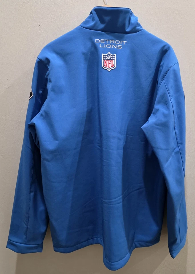 Detroit Lions Blue Insulated Men's Full Zip Jacket, Size LARGE - Image 2 of 4
