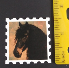 Beautiful Wild Horses Stamp Style Sticker H 